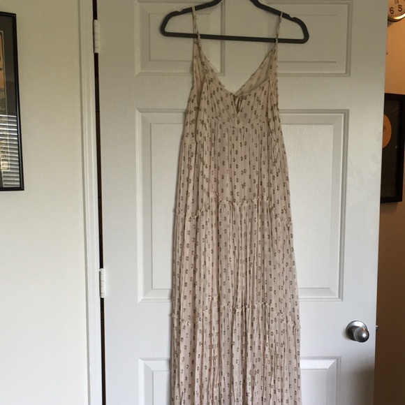 NWOT Vici En Creme Fathoms Below metallic trim maxi dress M - Picture 5 of 11